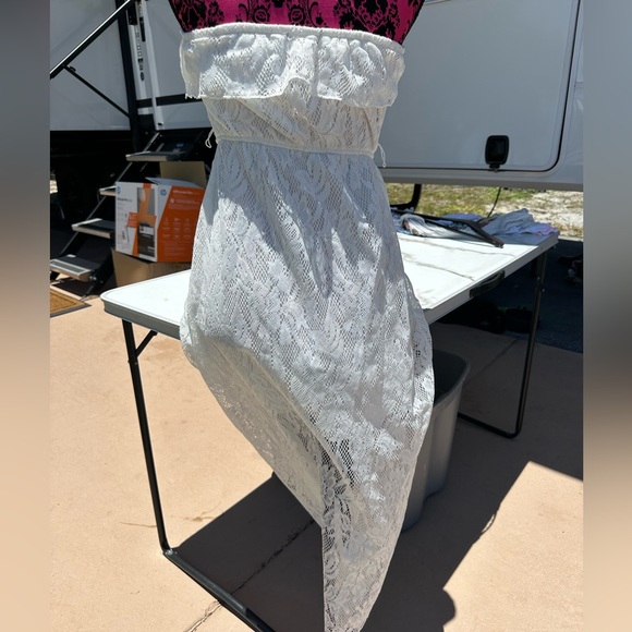 White Lace Country Dress, Cowgirl Dress high to low. Size S/M - Picture 3 of 7